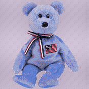 America, the bear (blue)- Beanie Baby