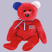 America, the bear (red) - Beanie Baby