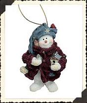 25054 -<b>2E</b>  "Avery Snowtweet" Snowman ornament (click on picture for full description)