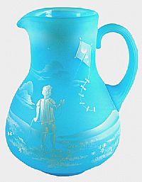 8143B8 - 7\'\' Sky Blue Pitcher \'\'A Clear Day for Flying\'