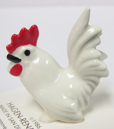 HR374W-1 <b>VINTAGE, RETIRED</B>"Rooster" - White, on card, cir 1986<br> (Click on picture for full details)