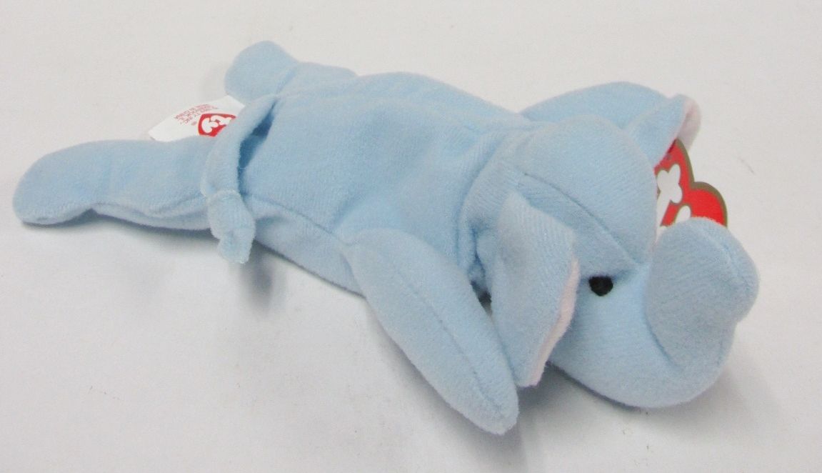 light blue elephant beanie baby